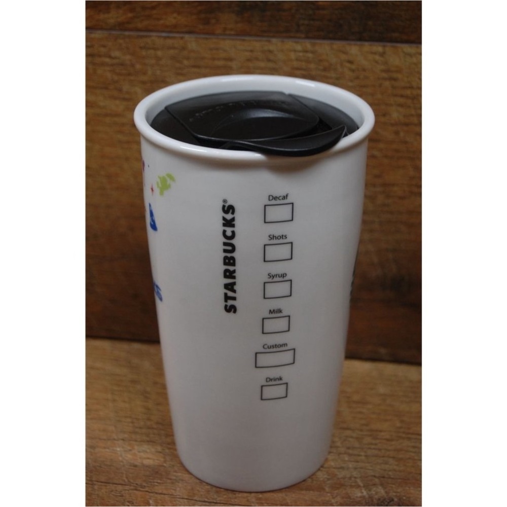 Starbucks Coffee Ceramic Tumbler 12oz 2015 Disney Parks RETIRED w/ Lid - Picture 4 of 7